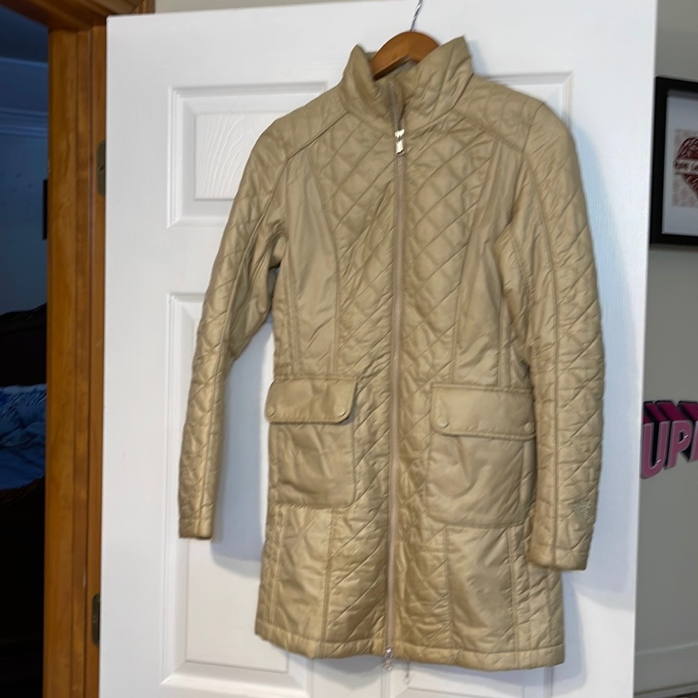 womens North Face tan coat XS